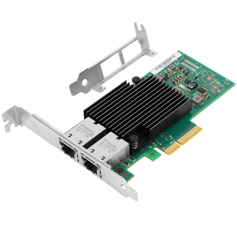 Vogzone 10Gb PCI-E NIC Network Card for Intel X550-T2,2.5GbE/5GbE/10GbE Copper Dual RJ45 Ports,with Intel ELX550AT2 Chip,10GbE PCI Express 3.0 X4 Ethernet Adapter Support Windows/Linux/VMware - Image 1